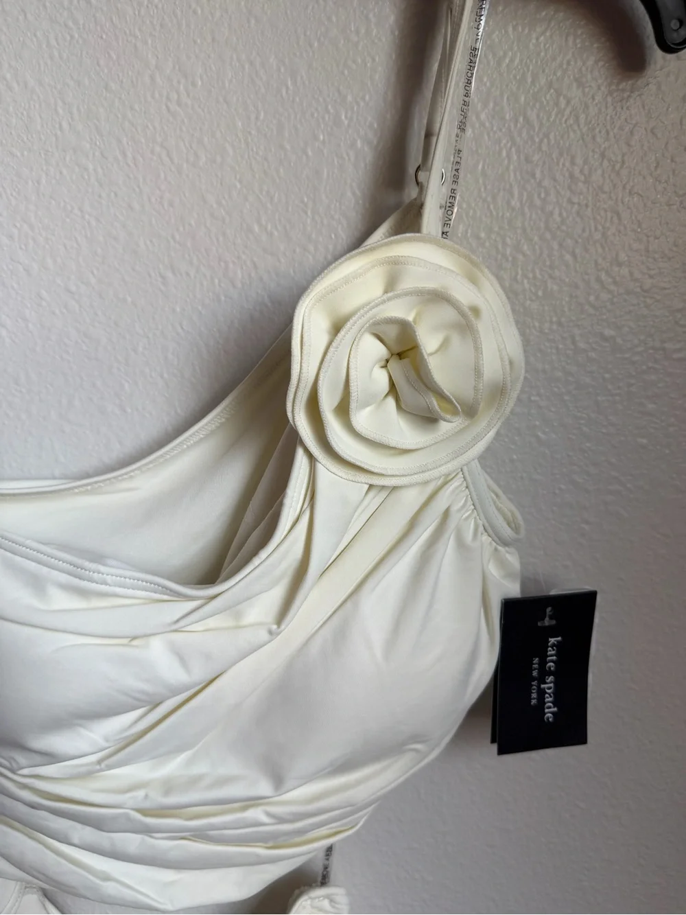 NWT Kate Spade New York One Shoulder Rosette One Piece Swimsuit Sz M